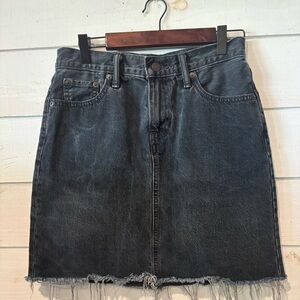 Levi's Charcoal Denim Mini Skirt in size 25. Great condition! Frayed edges